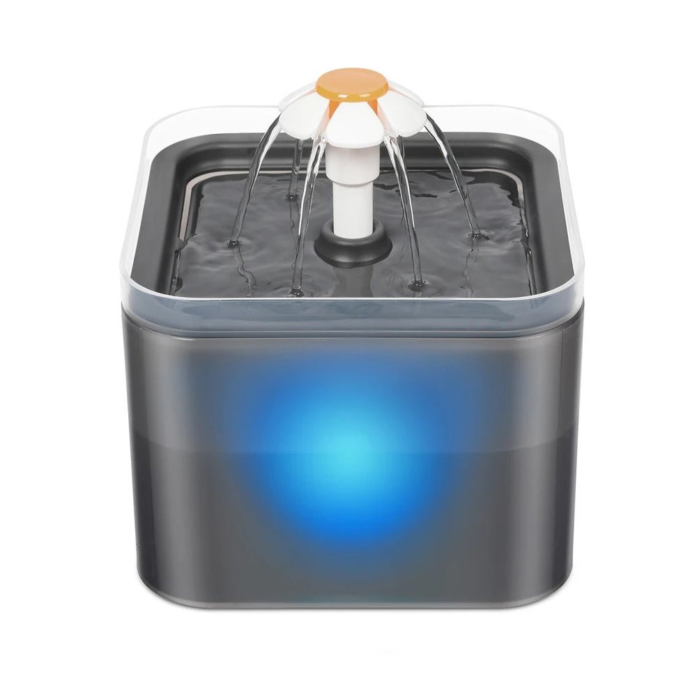 Abreuvoir pour chat avec éclairage LED pour utilisation nocturne gris
