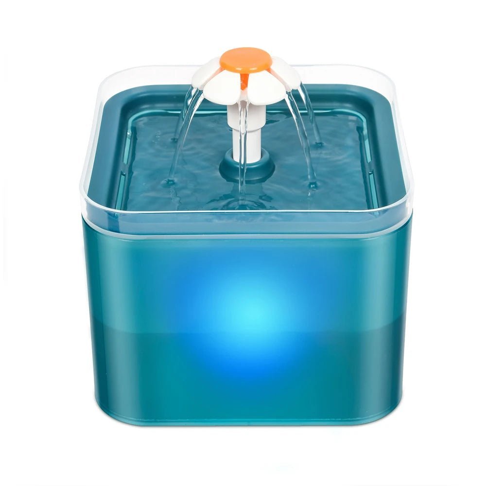 Abreuvoir pour chat avec éclairage LED pour utilisation nocturne vert