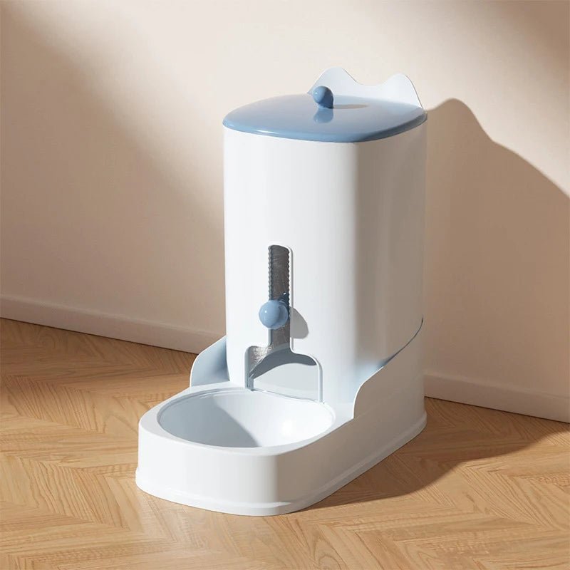 Distributeur automatique de croquettes bleu 3.2L par gravité pour chat