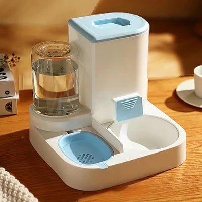 Double gamelle pour chat pratique à laver, avec conteneur croquettes et eau