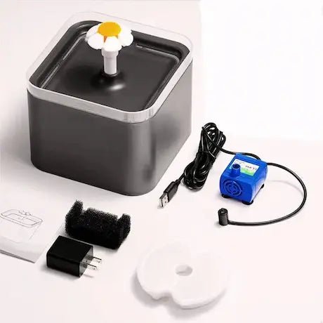 Mécanisme filtration fontaine chat - triple couche mousse charbon résine