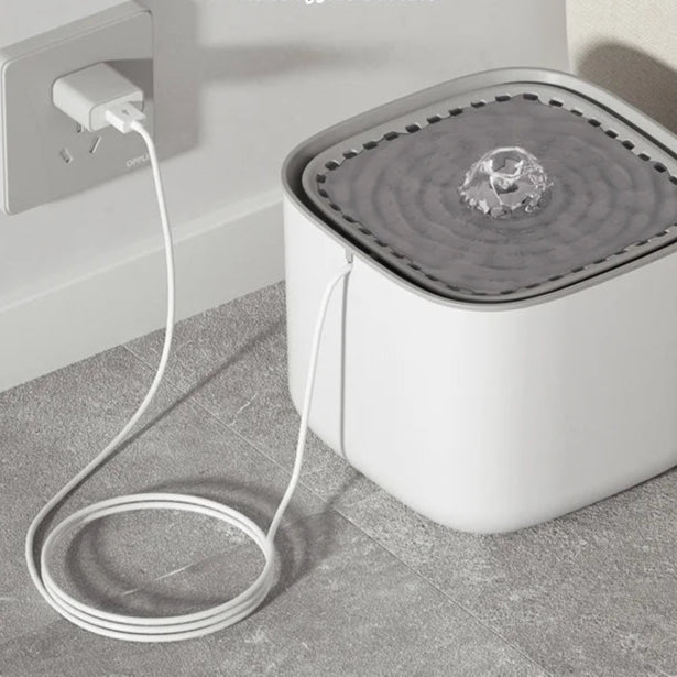 Fontaine silencieuse pour chat avec filtre et alimentation USB pour une hydratation optimale