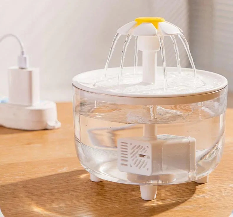 Fontaine à eau pour chat avec filtre intégré et flux continu