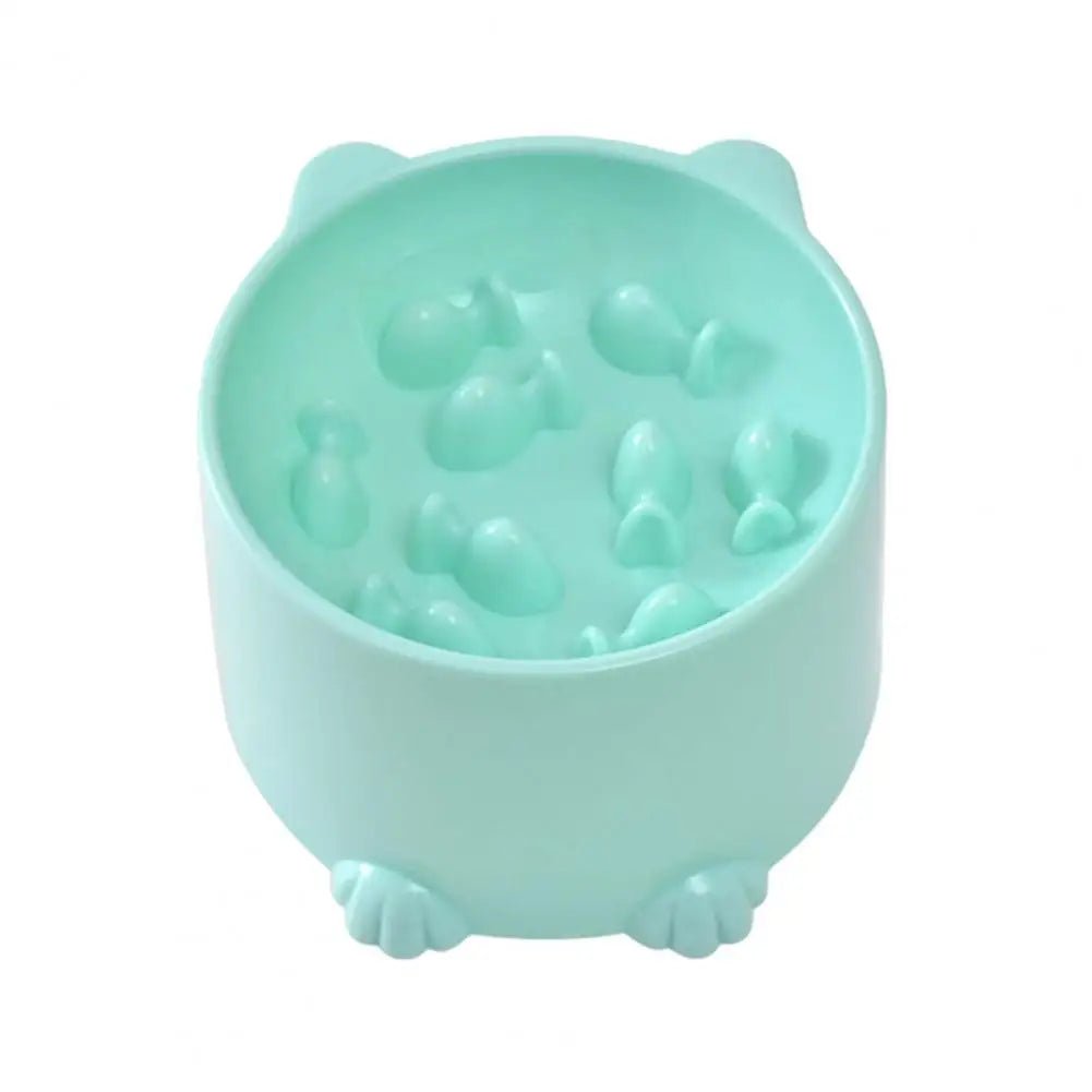 Gamelle anti glouton surélevée verte pour chat, digestion saine