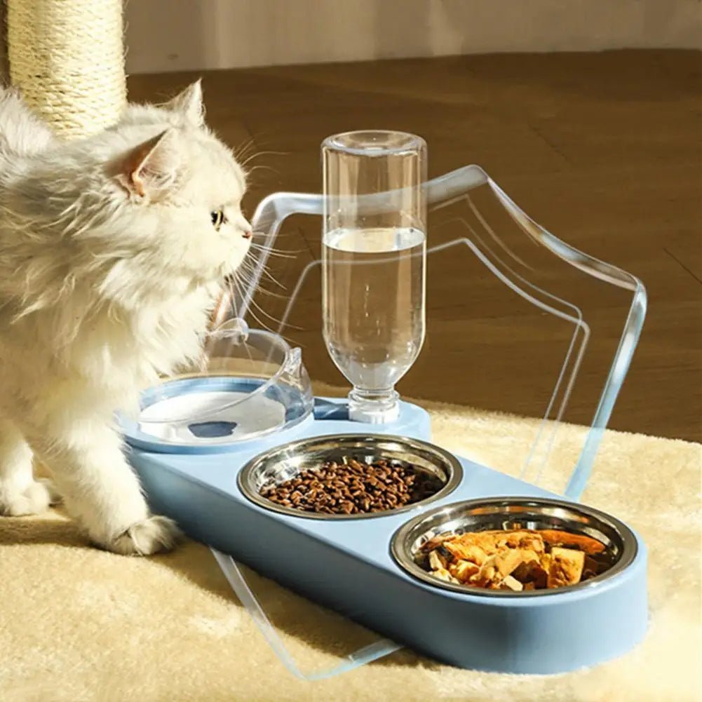 Gamelle automatique 3-en-1 pour chat avec eau et nourriture