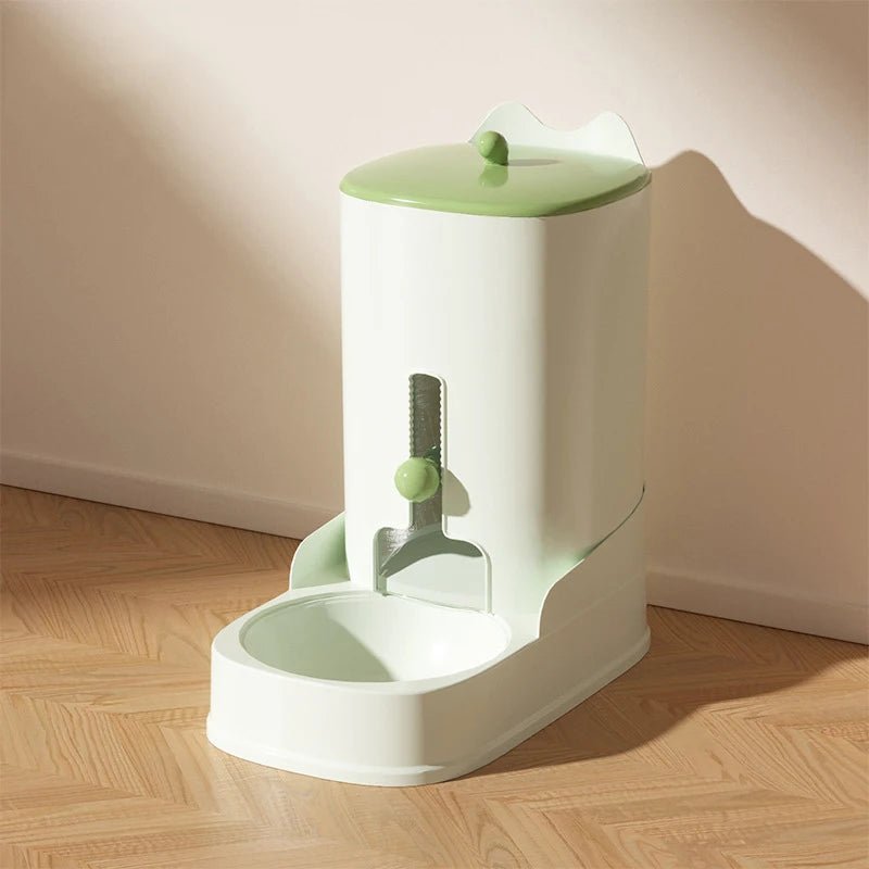 Gamelle à croquettes automatique verte 3.2L pour animaux