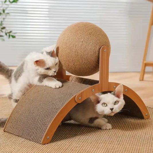 Griffoir Sisal pour Chat avec Jouet Balle Tournante - Durable et Ludique - Pattes d'or