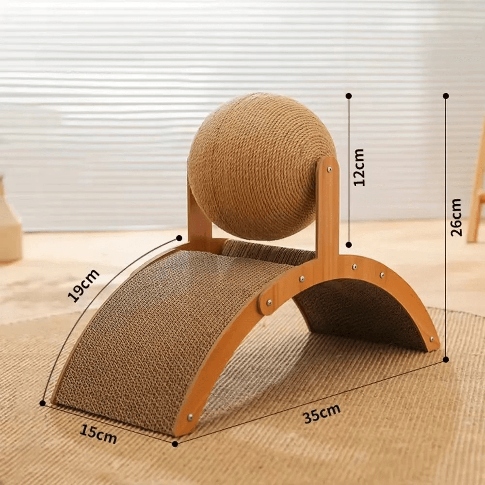 Griffoir Sisal pour Chat avec Jouet Balle Tournante - Durable et Ludique - Pattes d'or