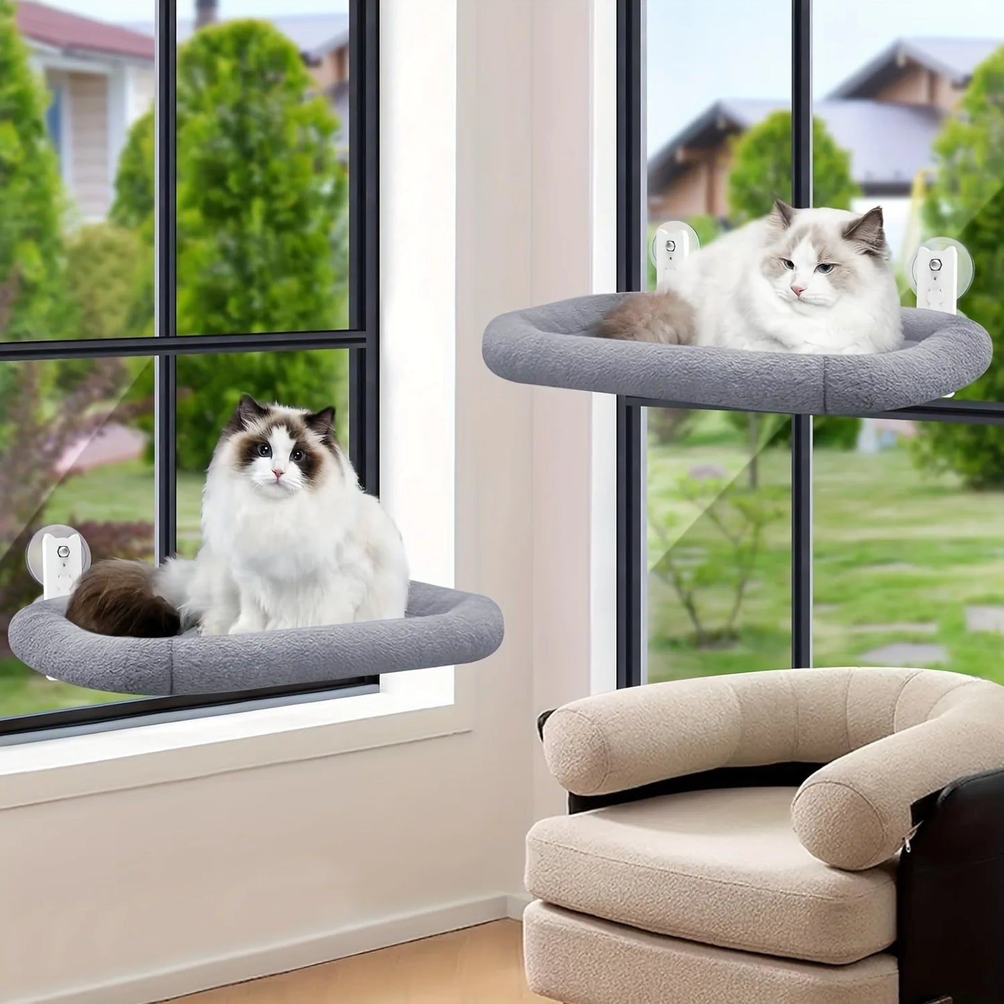 Hamac Chat Fenêtre : Lit Suspendu Lavable avec Vue Panoramique - Pattes d'or