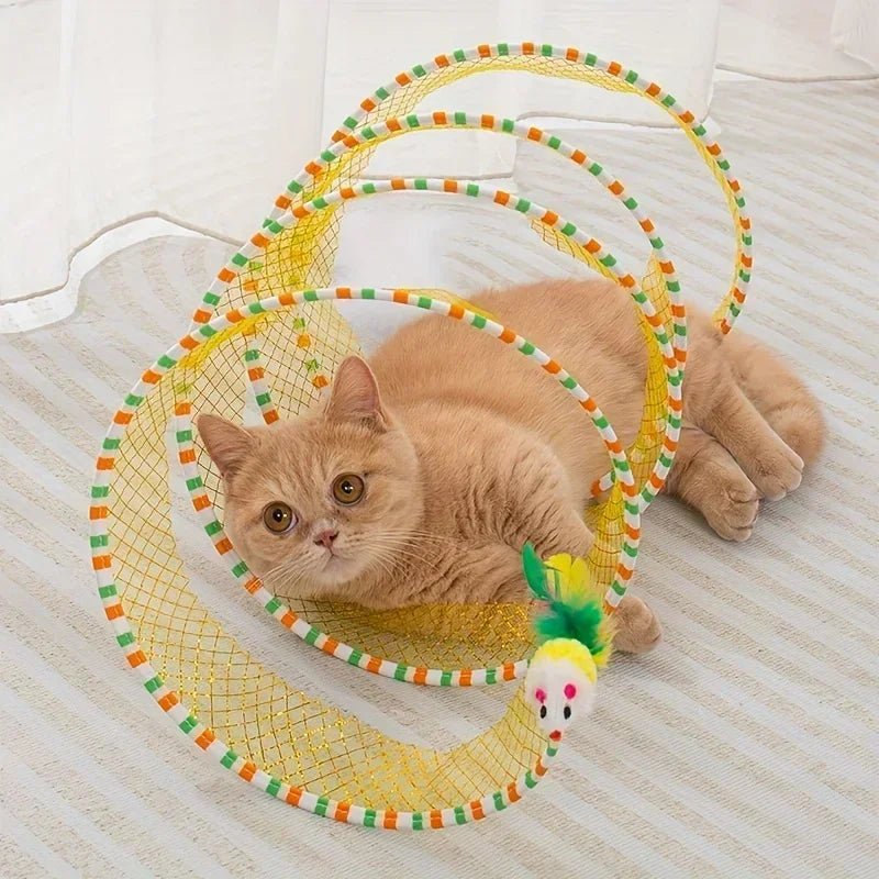 Jouet tunnel pour chat favorisant le jeu, la sĂ©curitĂ© et lâexploration Ă la maison