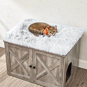 Meuble cache litière chat bois vieilli : design rustique et élégant