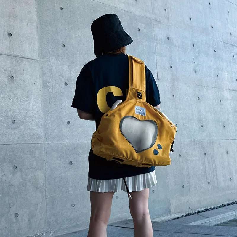 Voyager en Toute Sécurité et avec Style : Sac Chat Transport Bandoulière Respirant - Pattes d'or