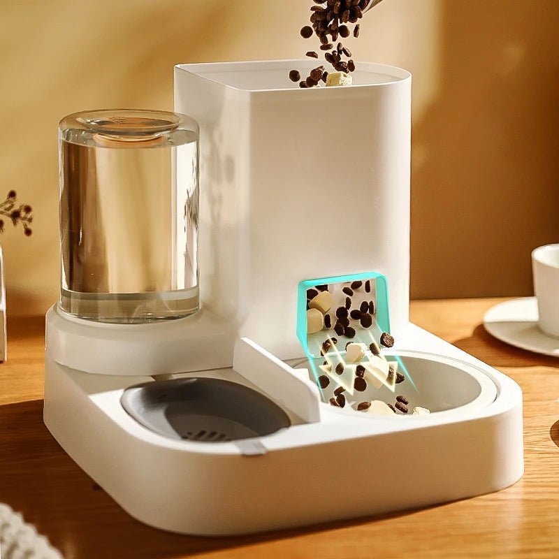 Set d’alimentation pour chat, compact et intelligent, avec double réservoir