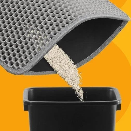 Tapis structure nid d'abeille pour litière féline facile à nettoyer