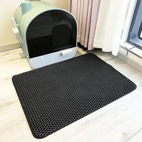 Tapis Anti - Litière Chat : Stop aux Projections | Double Couche - Pattes d'Or