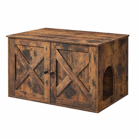 Cache Litière Chat Style Grange "Maisonnette Zen" - Pattes d'Or