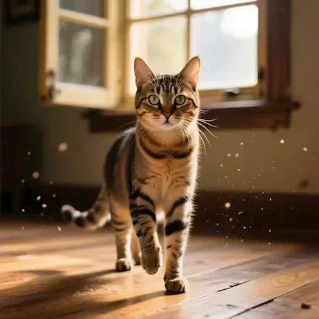 Chat handicapé à trois pattes - Illustration de l'histoire L'Élève qui Devient Maître