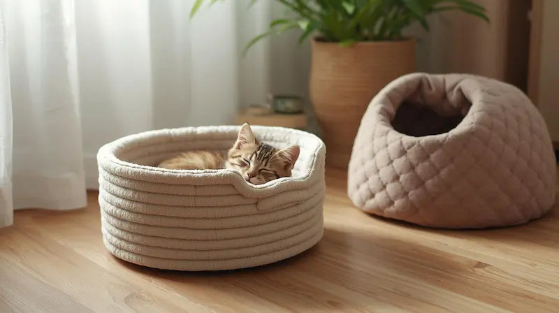 Collection de paniers, coussins et lits confortables pour chats de toutes tailles - Boutique Pattes d'Or