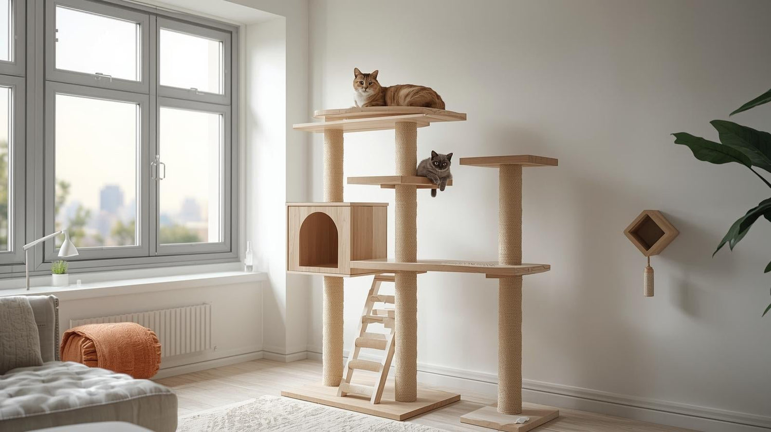 Acheter un arbre à chat design et un griffoir mural pour chat - Large choix d'arbres à chats hauts, stables et élégants pour appartement ou maison - Livraison offerte.