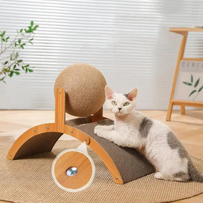 Griffoir Sisal pour Chat avec Jouet Balle Tournante - Durable et Ludique - Pattes d'or