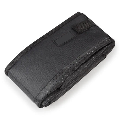 Bac de voyage pliable pour chat noir avec intérieur rouge, chat inclus