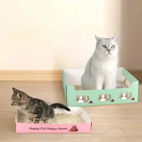Bac Litière Jetable Chat | Voyage & Appartement Écologique - Pattes d'Or