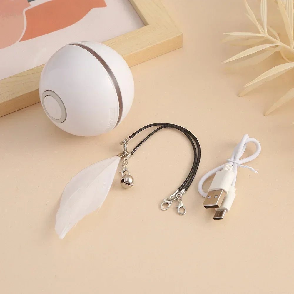 Balle jouet interactif rechargeable USB pour chat en action