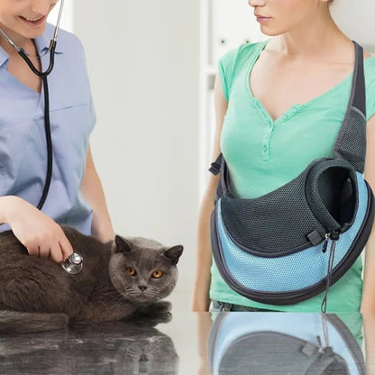 Sac à Bandoulière Respirant en Maille Oxford pour Chat - Pattes d'or