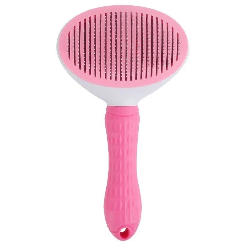 Brosse pour chat rose offrant confort et détente pendant le brossage