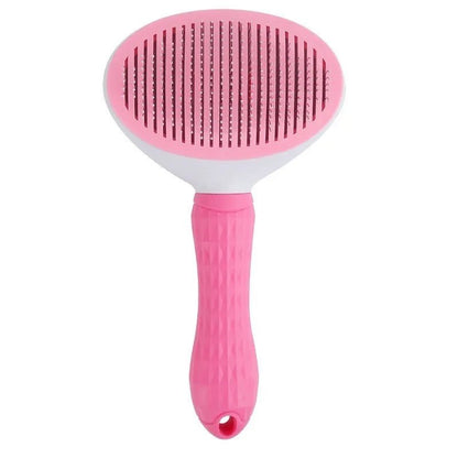 Brosse pour chat rose offrant confort et détente pendant le brossage