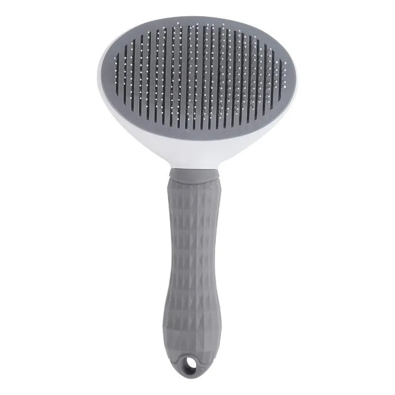 Brosse pour chat grise réduisant la perte de poils et les nœuds