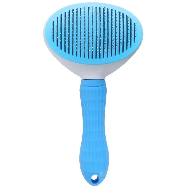 Brosse de massage pour chat bleu favorisant un pelage sain et brillant
