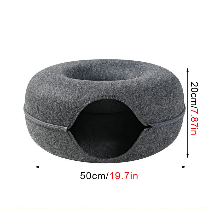 Coussin pour chat confortable : Donut Douillet™ - Pattes d'or