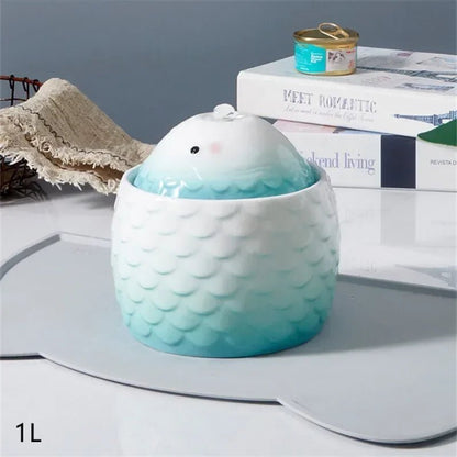 Abreuvoir silencieux en céramique pour chat avec alimentation USB