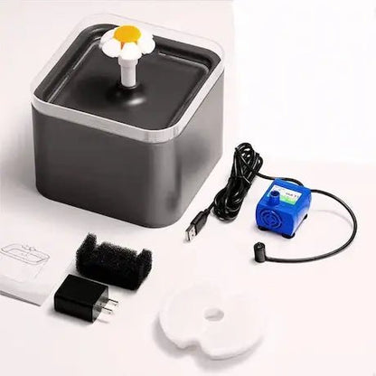 Mécanisme filtration fontaine chat - triple couche mousse charbon résine