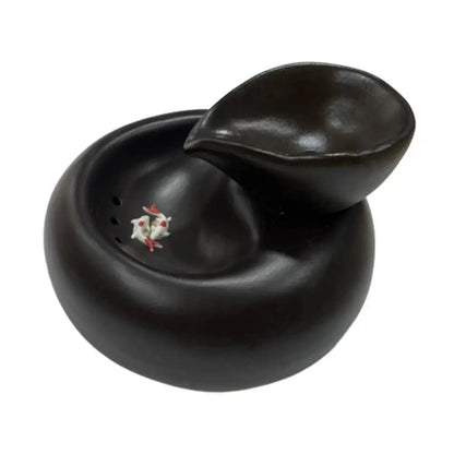 Fontaine à eau pour chat en céramique noire