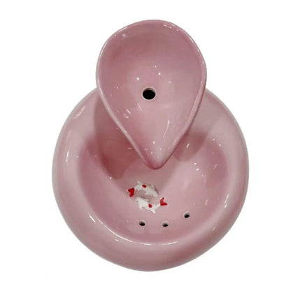 Fontaine à eau pour chat en céramique rose
