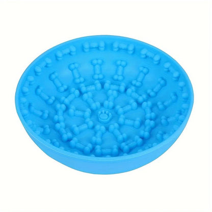 Gamelles anti-glouton en silicone pour chat disponibles en bleu