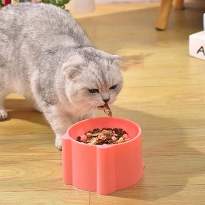Gamelle anti glouton surélevée exclusive Pattes d'Or pour chat heureux