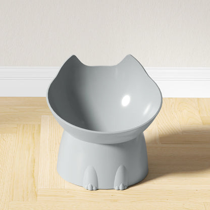 Bol gris incliné anti-vomissement pour chat, plastique certifié