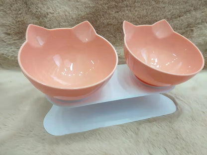 Gamelle ergonomique pour chat avec inclinaison de 15° et support antidérapant, repas sans renversement