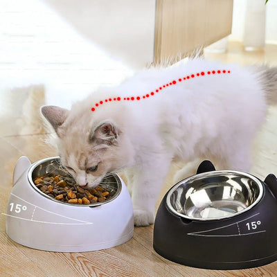Gamelle pour chat en inox 200ml, plateforme inclinée à 15 degrés