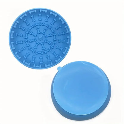 Dessous de la gamelle anti-glouton silicone pour chat montrant les ventouses de fixation