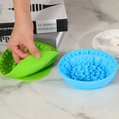 Gamelle anti-vomissement en silicone pour chat, favorise une digestion lente