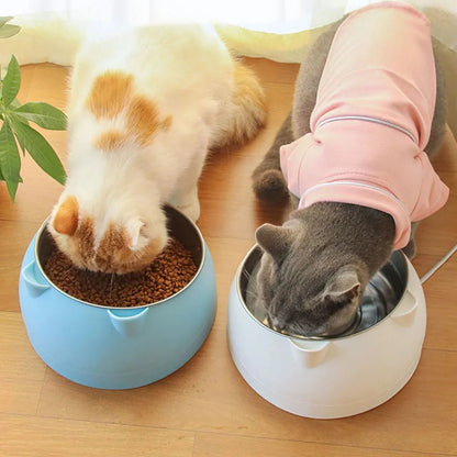 Gammelle surélevée et inclinée 15° en inox pour chat