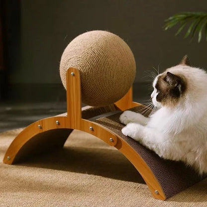 Griffoir Sisal pour Chat avec Jouet Balle Tournante - Durable et Ludique - Pattes d'or