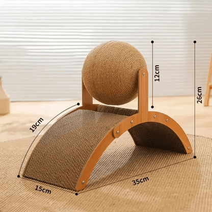 Griffoir Sisal pour Chat avec Jouet Balle Tournante - Durable et Ludique - Pattes d'or