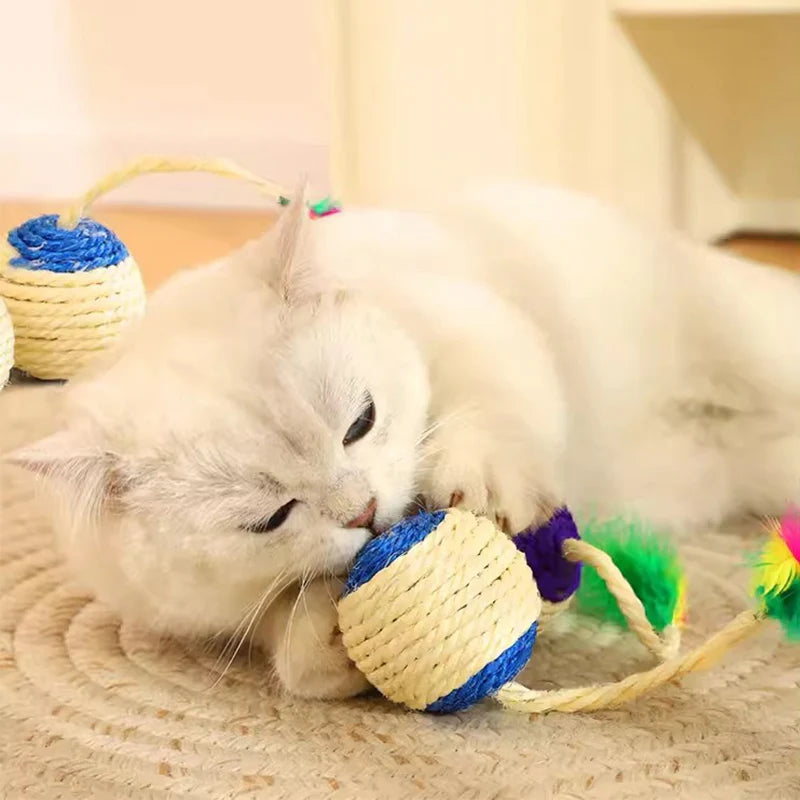 jouet-chat-sisal-plume-balle-griffoir