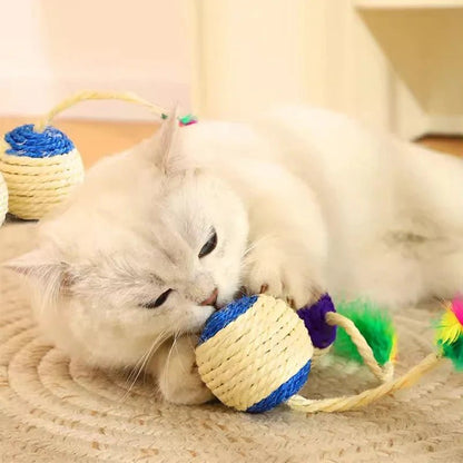 jouet-chat-sisal-plume-balle-griffoir