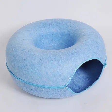 Lit donut chat tunnel couleur bleu - ton rafraîchissant et apaisant